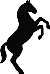 Silhouette rearing horse black shape vector illustration