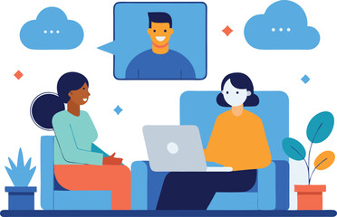 Online therapy session virtual counseling mental health support