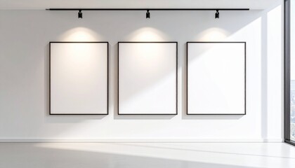 現代アート風の白壁モックアップ背景／ギャラリー風室内