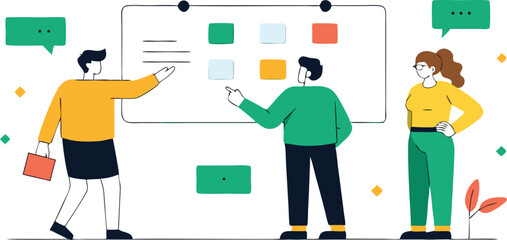 Team collaboration project presentation business meeting strategy