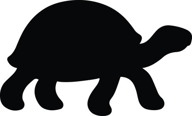 Silhouette turtle black simple isolated vector illustration