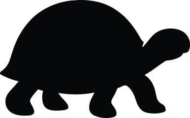 Silhouette turtle tortoise reptile black shape vector illustration