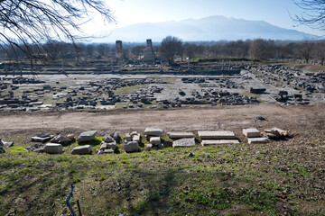 Ruins at archaeological area of Philippi, Greece