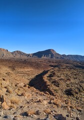 Tenerife panorama landscape,beautiful nature view mountains from hiking trips on Tenerife island, Canary Islands Spain