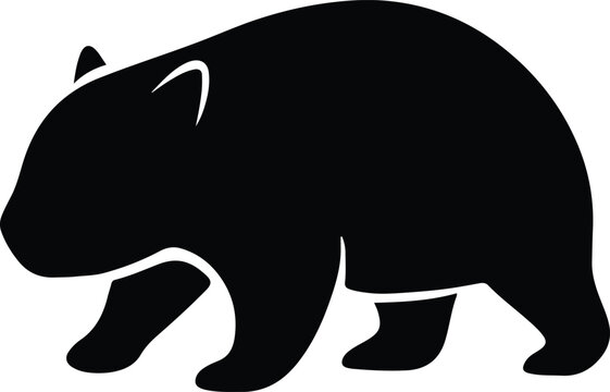Silhouette wombat walking wildlife animal illustration vector illustration