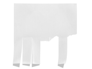 Blank tear off paper advertisement with shadow. Isolated
