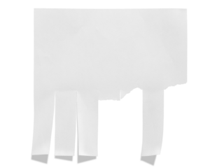 Blank tear off paper advertisement with shadow. Isolated