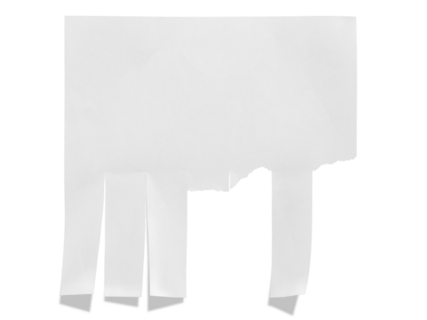 Blank tear off paper advertisement with shadow. Isolated