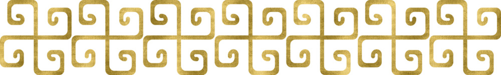 Golden Geometric Greek Key Decorative Pattern Border