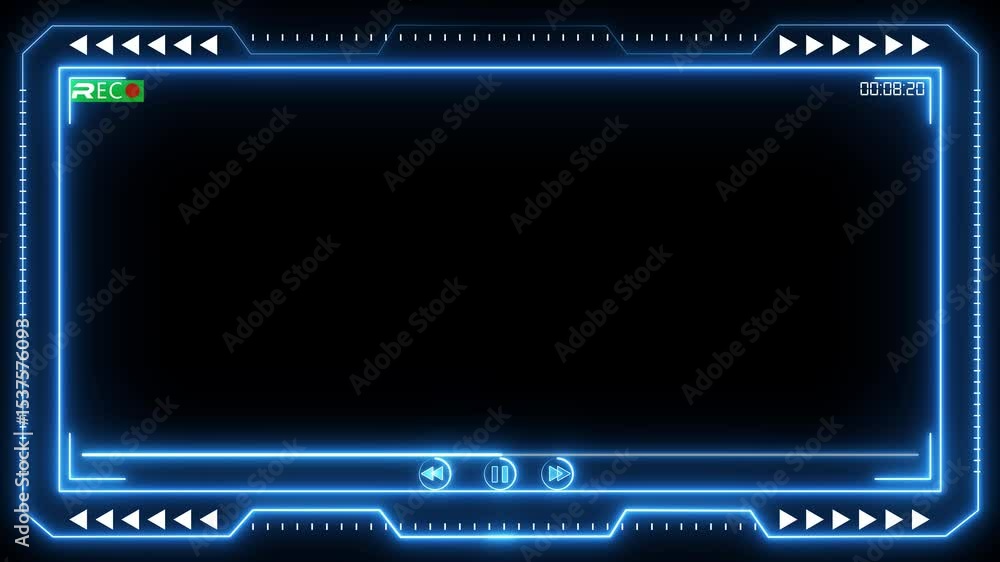 Poster live recoding hud ,live streaming neon text frame animation box frame neon frame live streaming game