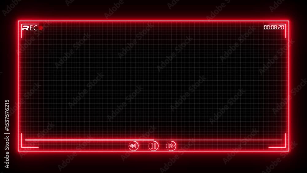 Poster live recoding hud ,live streaming neon text frame animation box frame neon frame live streaming game