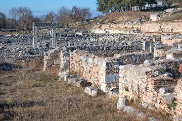 Ruins at archaeological area of Philippi, Greece