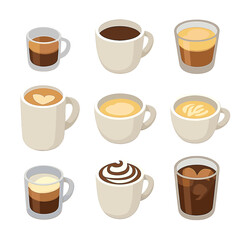 Obraz premium set of coffee cups