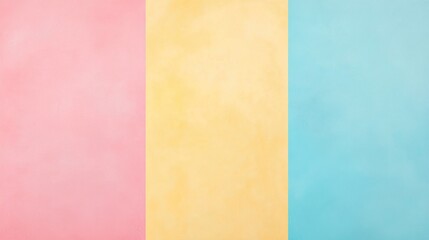Three-color split background with matte pink, cyan, and pale yellow tones