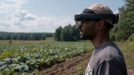 Augmented Reality in Agriculture: Farmer Using AR Glasses