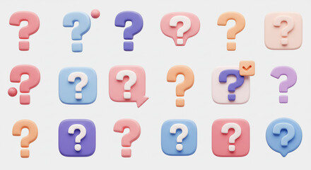 Question Marks Clipart Pastel Hues Soft Textures Answers Symbols Inquiry Confusion Curiosity Problem