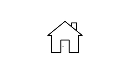 House Outline Simple Design Home Icon Symbol Real Estate Architecture Dwelling Residence Family Safe