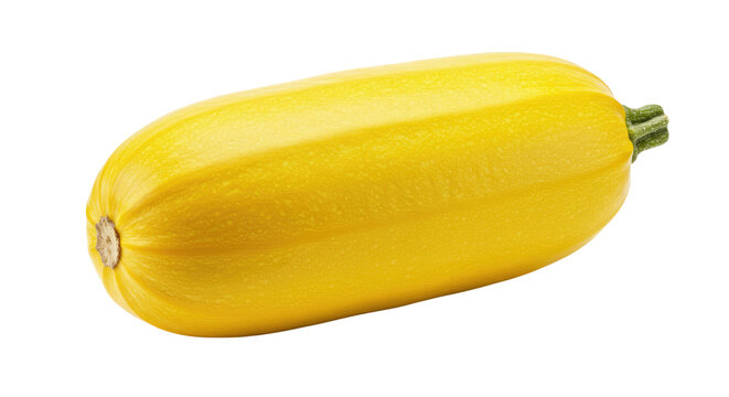 Vibrant Yellow Spaghetti Squash with Green Stem Isolated on White