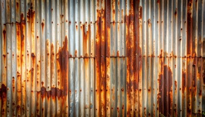Rusty corrugated metal background texture, grunge and weathered effects for industrial or vintage design