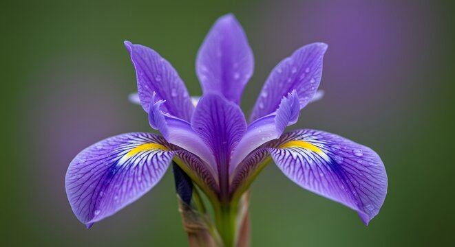 Macro View of a Purple Iris Flower with Dewdrops, Botanical Beauty, 1 (1304).jpg