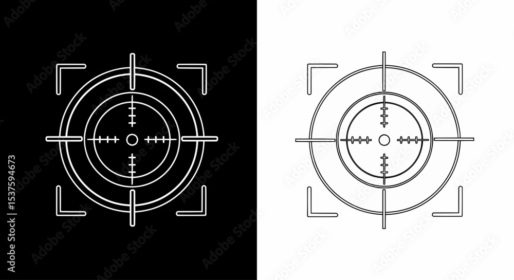 Poster this high-quality vector image features two target grids: one solid black on a split (black/white) b