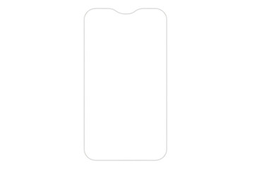 Modern smartphone screen template with transparent background, ideal for showcasing apps and designs