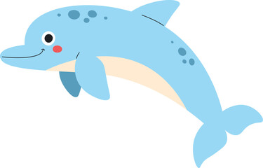 Obraz premium Smiling Dolphin Cartoon