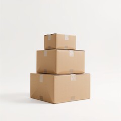 Stacked brown cardboard boxes, presenting a clear image of ready-to-ship parcels, a symbol of e-commerce