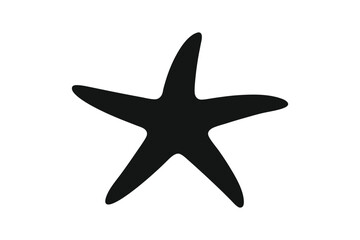 Starfish resting peacefully on a sandy ocean floor silhouette Vector illustration
