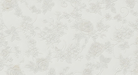 Delicate White Floral Wallpaper Pattern for Elegant Home and Commercial Interiors