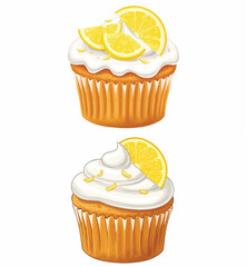 Delicious Lemon Cupcakes with Cream Frosting

