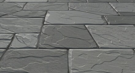 Rectangular slate tiles in varying gray shades, smooth texture, minimalist design, soft lighting emphasizing the surface details.