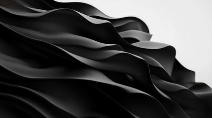 Obraz premium Abstract Concept: Black Waves Pattern for wallpaper, digital art and modern backdrops