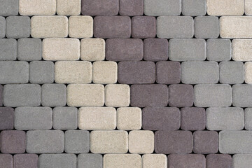 Colorful concrete paving slabs on the streets of the city