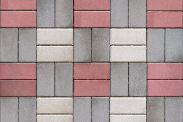 Colorful concrete paving slabs on the streets of the city