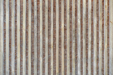 Wood slats, timber battens wall pattern surface texture.