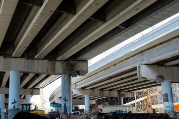 Expressway overpass construction site
