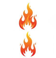 Orange and Yellow Fire Flames Set

