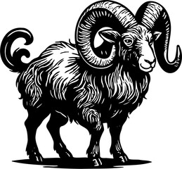 Fototapeta premium sheep silhouette vector illustration, isolated on white