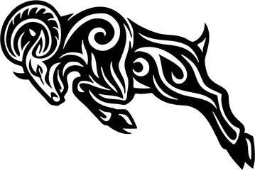 tribal sheep vector illustration, isolated on white