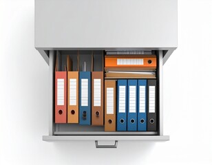 office folders on white background