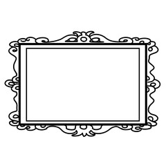 Vintage Ornate Rectangular Frame – Vector Clipart on White Background