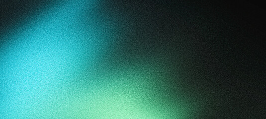 Grainy noisy background, green blue yellow black abstract color gradient, vibrant noise texture trendy banner header poster cover flyer backdrop design
