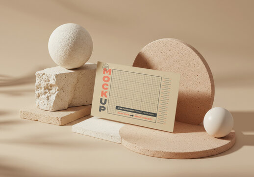 Personal Card Scene with Rocks Mockup