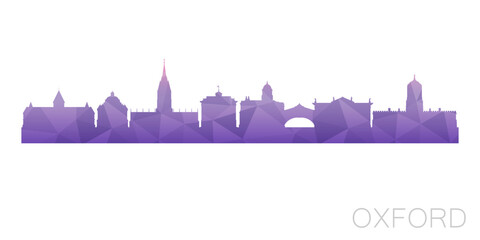 Oxford, England Low Poly Skyline Clip Art City Design. Geometric Polygon Graphic Horizon Icon. Vector Illustration Symbol.