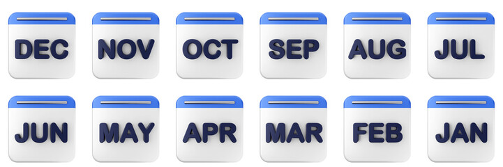 3d calendar date event reminder plan organizer icon set bundle illustration