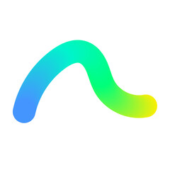 Abstract squiggle background with wavy gradient lines, colorful ribbon shapes, fun organic pattern, 3D curved design elements. Flat vector illustration isolated on white background.