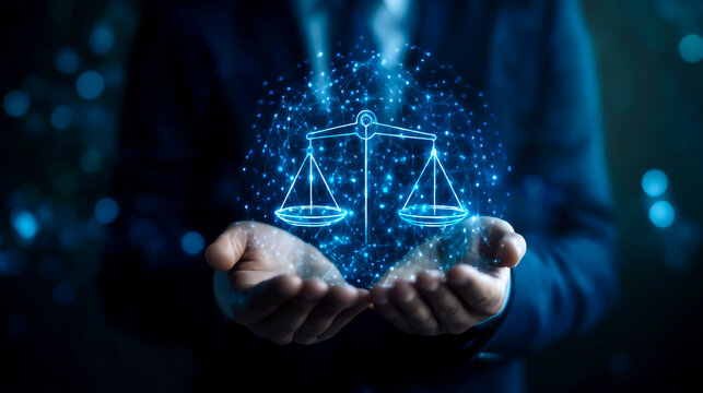 Businessman Holding Digital Legal And Regulatory Compliance Concept