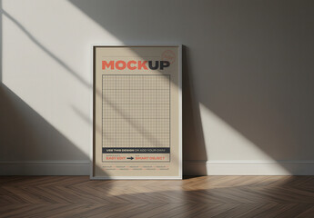 Stand Vertical Poster Frame Mockup Sunlight