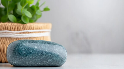 Serenity and calmness with an aquamarine worry stone for mindful relaxation